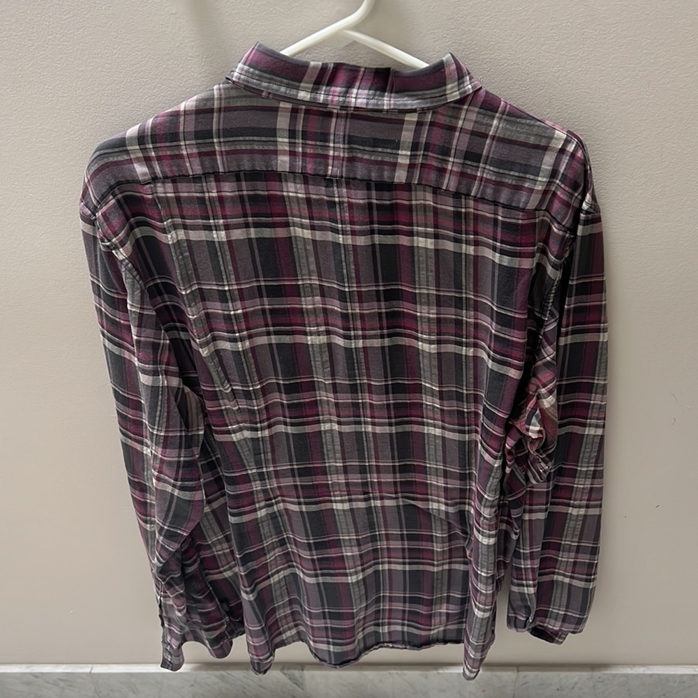 JOHN VARVATOS MENS Grey and Purple Plaid Button Down Shirt - Size XXL - Picture 4 of 4